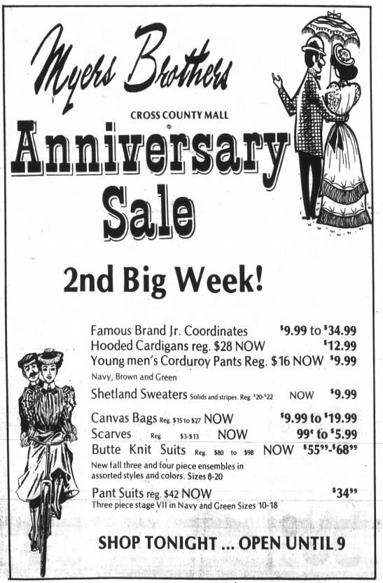 Myers Brothers Anniversary Sale